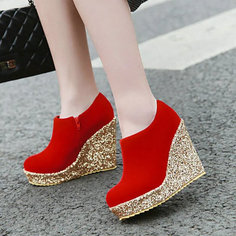 IPPEUM Sandals Women 2021 New Sequins Shallow Single Shoes Red Black Wedge Women's High Heels Sandales Femmes été
IPPEUM Sandals Women 2021 New Sequins Shallow Single Shoes Red Black Wedge Women's High Heels Sandales Femmes été