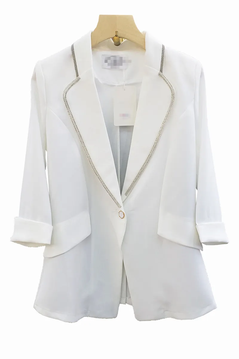 One Button Suit Coat for Women 2021 Spring and Summer New Korean Style Rhinestone-Encrusted Chain Edge 3/4 Sleeve Slim Fit
One Button Suit Coat for Women 2021 Spring and Summer New Korean Style Rhinestone-Encrusted Chain Edge 3/4 Sleeve Slim Fit