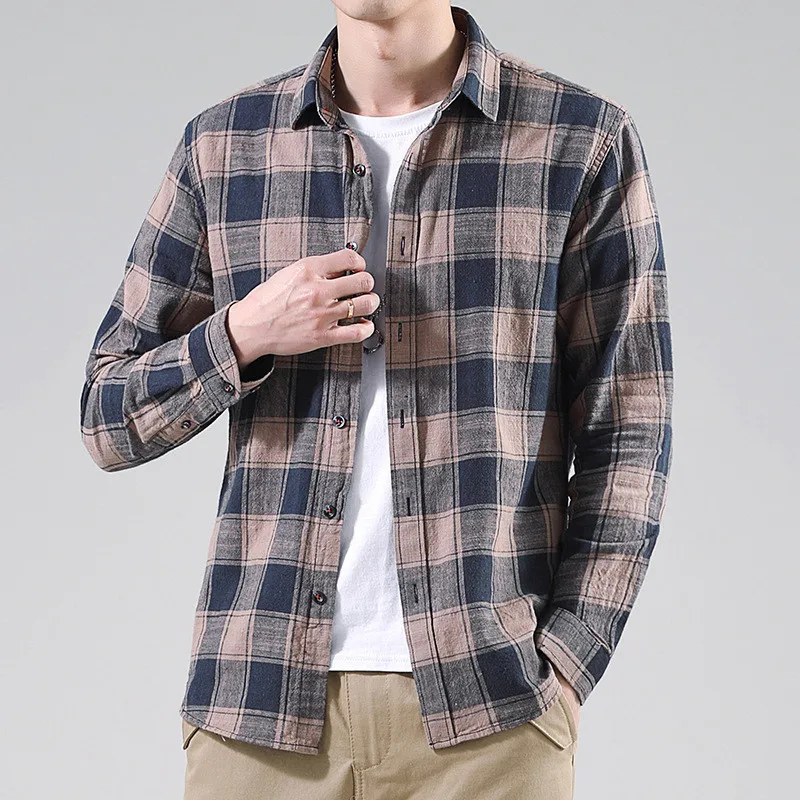 2021 Spring Autumn Men's Shirt New Product Men's Long-sleeved Slim Korean Style Fresh Plaid Shirt Camisas Para Hombre
2021 Spring Autumn Men's Shirt New Product Men's Long-sleeved Slim Korean Style Fresh Plaid Shirt Camisas Para Hombre