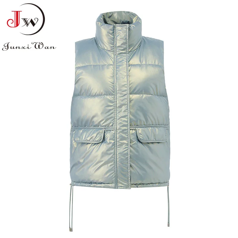 Women Autumn Winter Warm Parka Vest Fashion Solid Shiny Waistcoat Slim Drawstring Cotton Casual Sleeveless Jacket Coat
Women Autumn Winter Warm Parka Vest Fashion Solid Shiny Waistcoat Slim Drawstring Cotton Casual Sleeveless Jacket Coat