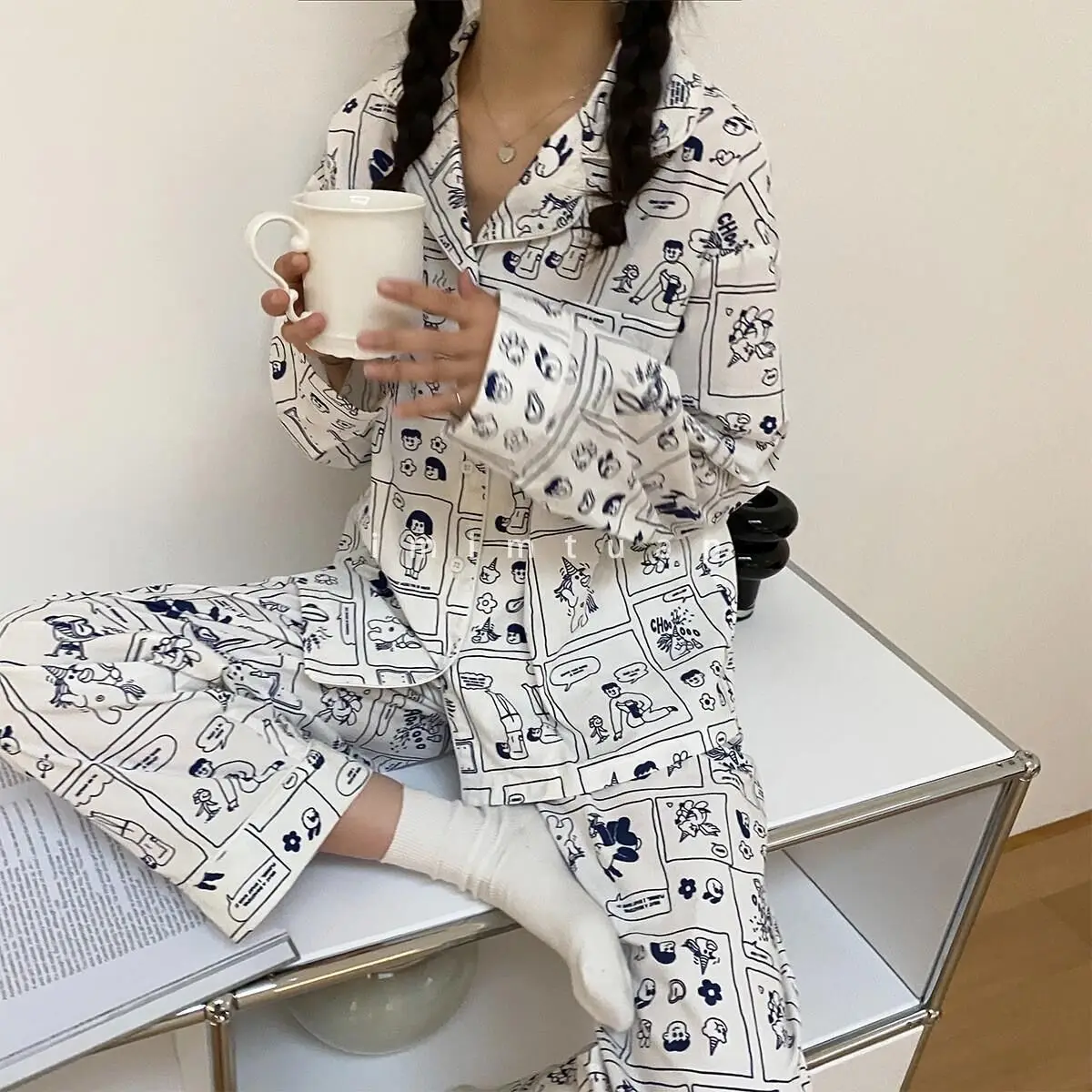 Корейские женские пижамы, новые летние пижамы Kawaii с принтом, Свободные повседневные пижамы с отворотом, весенние пижамы размера плюс, мягки...
Корейские женские пижамы, новые летние пижамы Kawaii с принтом, Свободные повседневные пижамы с отворотом, весенние пижамы размера плюс, мягки...