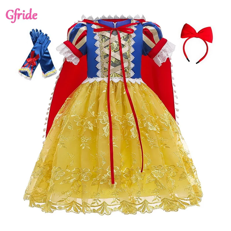 Girls' Princess Snow Queen Costume Halloween Xmas Fancy Party Lace Dresses With Cape Cinderella Costume Dress Up Accessories 
Girls' Princess Snow Queen Costume Halloween Xmas Fancy Party Lace Dresses With Cape Cinderella Costume Dress Up Accessories