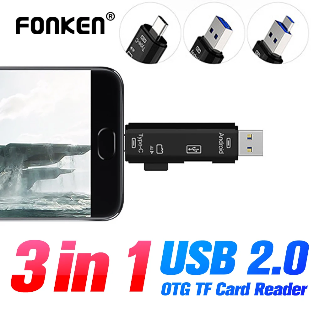 Все в одном OTG адаптер Micro USB Type C конвертер флэш накопитель TF кардридер смартфон