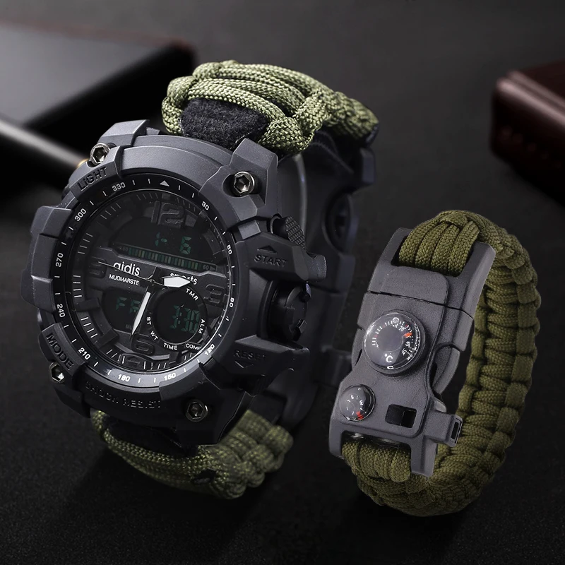 LED Military Watch with compass 30M Men Waterproof Sports Watches Male Fashion Clock Electronic Digital Display Wristwatches
LED Military Watch with compass 30M Men Waterproof Sports Watches Male Fashion Clock Electronic Digital Display Wristwatches