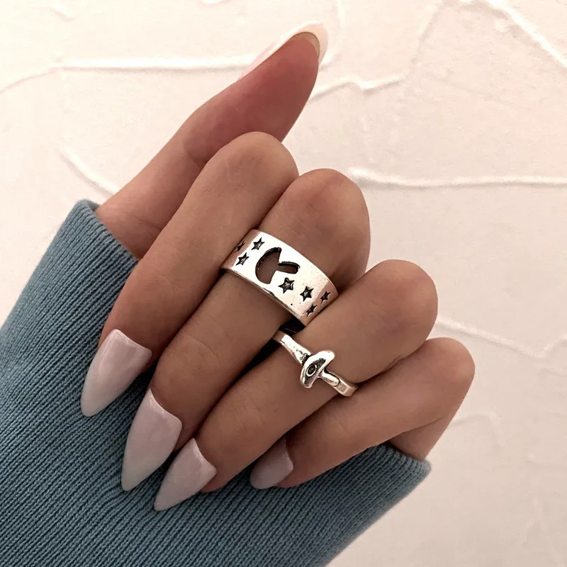 2pc Vintage Mushroom Rings For Women Men Lover Couple Ring Set Gothic Matching Ring Friendship Jewelry Gift
2pc Vintage Mushroom Rings For Women Men Lover Couple Ring Set Gothic Matching Ring Friendship Jewelry Gift
