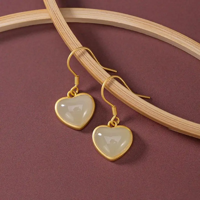 Korean Style Fashion New Simple S925 Sterling Silver Hetian Jade White Jade Personalized and Temperamental Earrings Eardrop Earr
Korean Style Fashion New Simple S925 Sterling Silver Hetian Jade White Jade Personalized and Temperamental Earrings Eardrop Earr