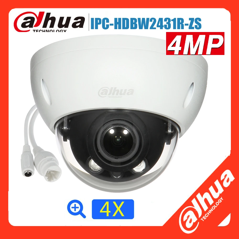 

mutil language Dahua IP camera IPC-HDBW2431R-ZAS-S2 IPC-HDBW2431R-ZAS 4MP POE starlight WDR IR Dome Network Camera with 4x zoom