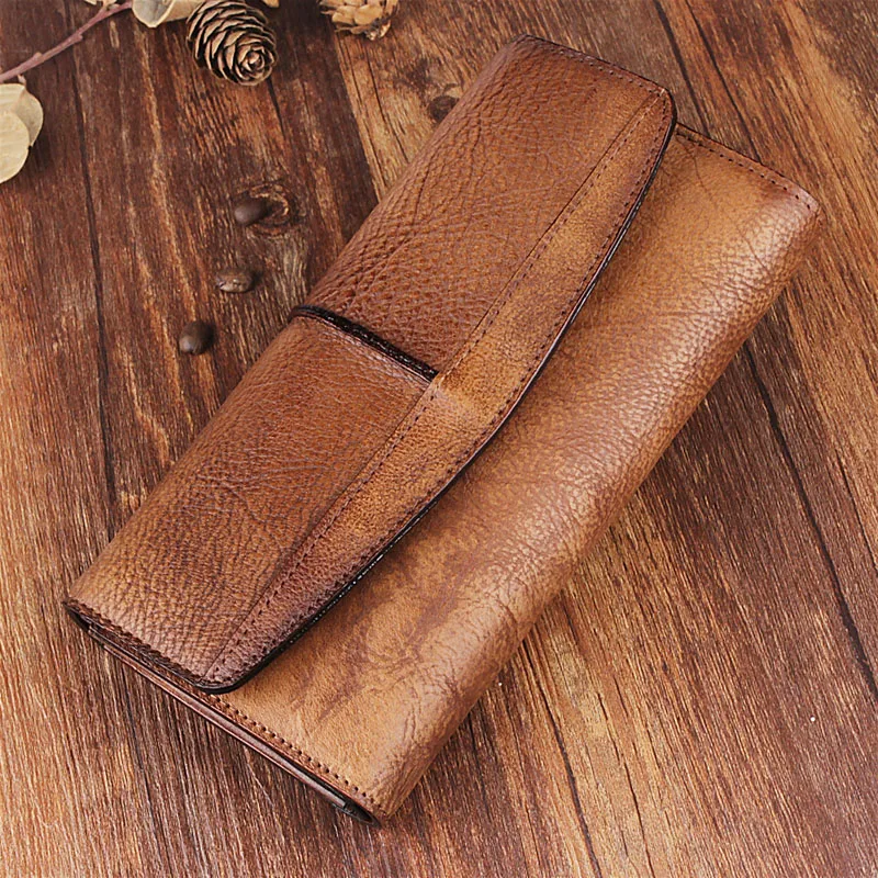 2020 Genuine Leather Vintage Designer Men Long Wallet Natural Cow Leather Trifold Card Wallet Men Large Capacity Clutch Purse
2020 Genuine Leather Vintage Designer Men Long Wallet Natural Cow Leather Trifold Card Wallet Men Large Capacity Clutch Purse