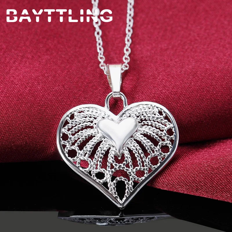 BAYTTLING Silver Color 18 Inch Link Chain Fine Hollow Heart Pendant Necklace For Woman Fashion Luxury Charm Gift Jewelry
BAYTTLING Silver Color 18 Inch Link Chain Fine Hollow Heart Pendant Necklace For Woman Fashion Luxury Charm Gift Jewelry