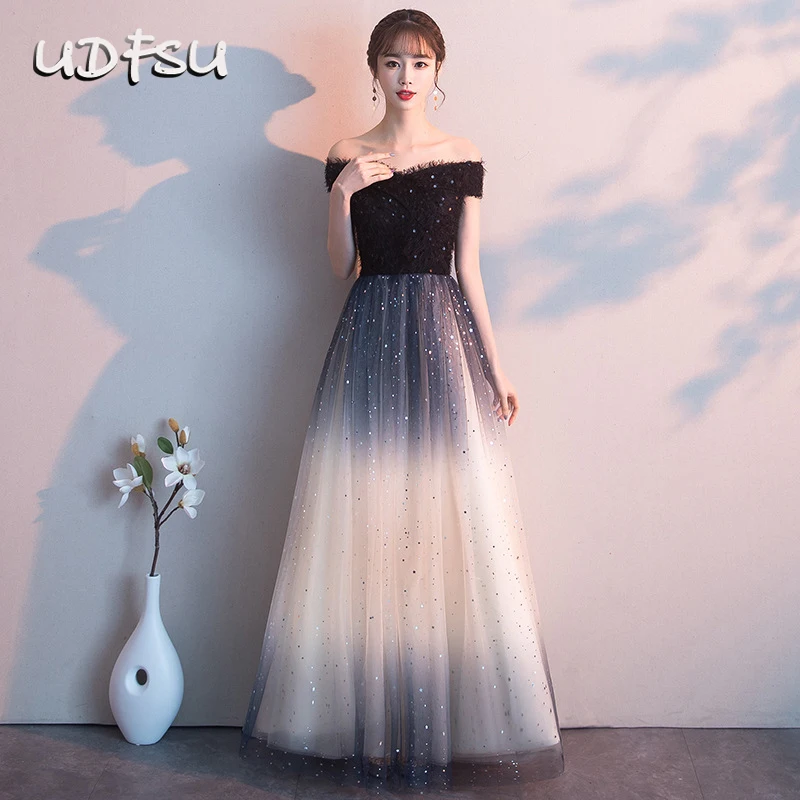 UDFSU Women Boat Neck Vintage Tulle Evening Dress Off Shoulder Elegant Party Gowns Floor Length Slim Fit Evening Gown
UDFSU Women Boat Neck Vintage Tulle Evening Dress Off Shoulder Elegant Party Gowns Floor Length Slim Fit Evening Gown