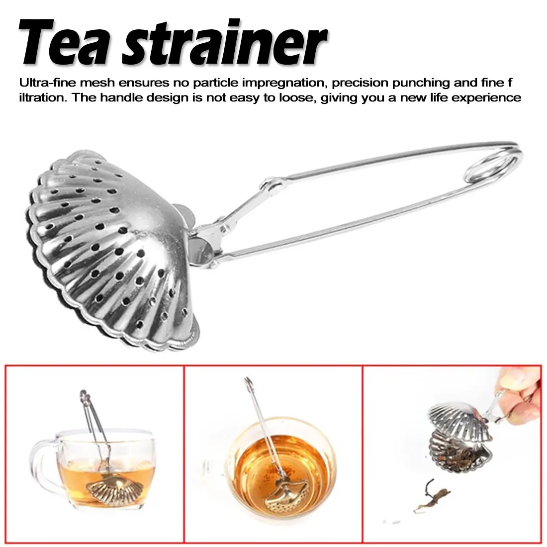 

Tea Spoon Stainless Steel Oval Round Style Strainer Teaware Tea Strainer Star Heart Shape Tea Spoon Seasoning Infuser Star Shell