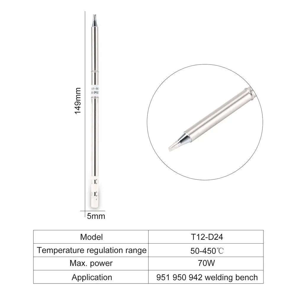T12 Electronic Soldering Iron Tip T12-D24 High-grade Welding Tools T12 Soldering Tip for Soldering Station Rapid heating
T12 Electronic Soldering Iron Tip T12-D24 High-grade Welding Tools T12 Soldering Tip for Soldering Station Rapid heating