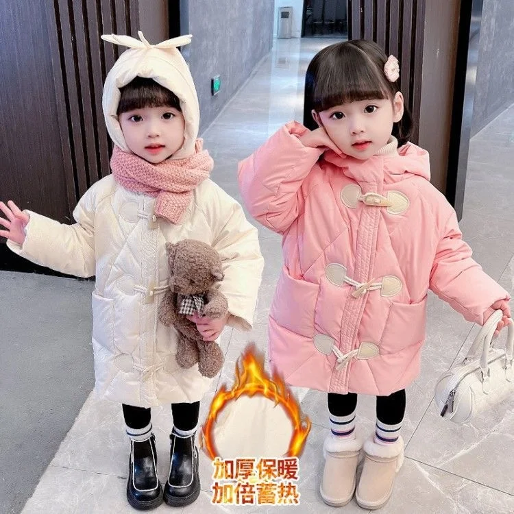 Children's Ox Horn Button Cotton Jacket Winter Baby Medium And Long Warm Jacket Girls' Korean Thickened Parkas 4-12 Years Kids
Children's Ox Horn Button Cotton Jacket Winter Baby Medium And Long Warm Jacket Girls' Korean Thickened Parkas 4-12 Years Kids