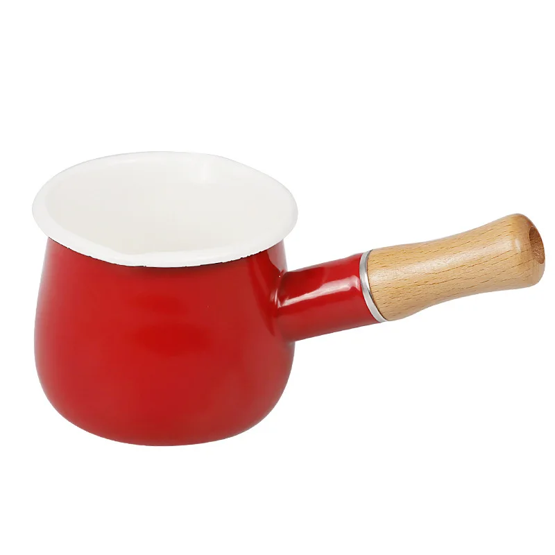 Milk Pot Enamel Sauce Butter Coffee Heating Induction Pan 550 ML Single Wooden Handle Double Pour Out Nozzle Daily Kitchen Ware
Milk Pot Enamel Sauce Butter Coffee Heating Induction Pan 550 ML Single Wooden Handle Double Pour Out Nozzle Daily Kitchen Ware