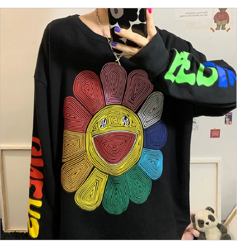 Women's Sweatshirt Y2K Sunflower Print Crewneck Hoodie Women Harajuku Rainbow Sweatshirt Korean Fashion Long Sleeve Pullover
Women's Sweatshirt Y2K Sunflower Print Crewneck Hoodie Women Harajuku Rainbow Sweatshirt Korean Fashion Long Sleeve Pullover