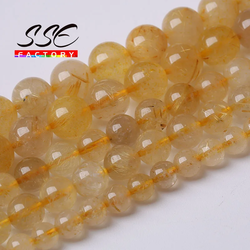 AAAAA Natural Gold Rutilated Quartz Beads For Jewelry Making Yellow Crystals Loose Beads DIY Bracelet Necklace 4 6 8 10 12mm 15"
AAAAA Natural Gold Rutilated Quartz Beads For Jewelry Making Yellow Crystals Loose Beads DIY Bracelet Necklace 4 6 8 10 12mm 15"