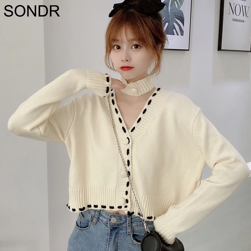 Women'S Cardigan Sweater 2020 Autumn Korean Preppy Style Loose V-Neck Long Sleeve Knitted Sweater Single Breasted Sweater Coat
Women'S Cardigan Sweater 2020 Autumn Korean Preppy Style Loose V-Neck Long Sleeve Knitted Sweater Single Breasted Sweater Coat