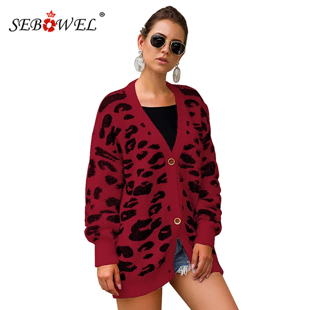 SEBOWEL 2020 Autumn Winter Women's Knittwear Sweater Coat Female Leopard Print Long-sleeved Cozy Cardigans Sweaters Size S-XL
SEBOWEL 2020 Autumn Winter Women's Knittwear Sweater Coat Female Leopard Print Long-sleeved Cozy Cardigans Sweaters Size S-XL