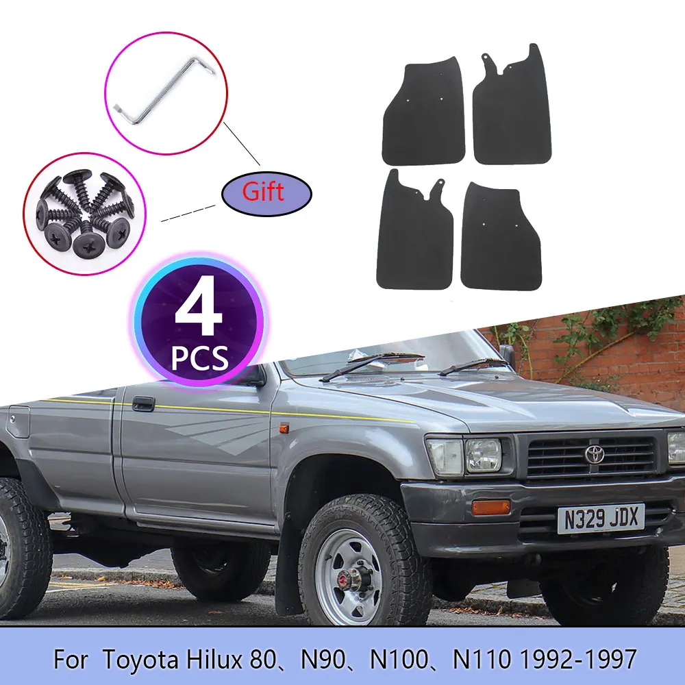 

4PCS Car Mudguards For Toyota Hilux N110 1992~1997 A Wrench to Screw Cladding Splash Mud Flaps Mudflap Wheel Flap Accessories