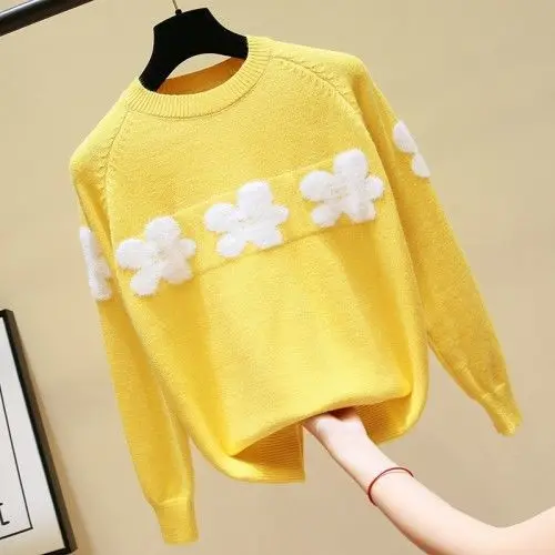 Women Fashion Floral Embroidery O Neck Pullover Knitted Jumper Sweater Preppy Style Flower Knit Sweater Women C12 
Women Fashion Floral Embroidery O Neck Pullover Knitted Jumper Sweater Preppy Style Flower Knit Sweater Women C12
