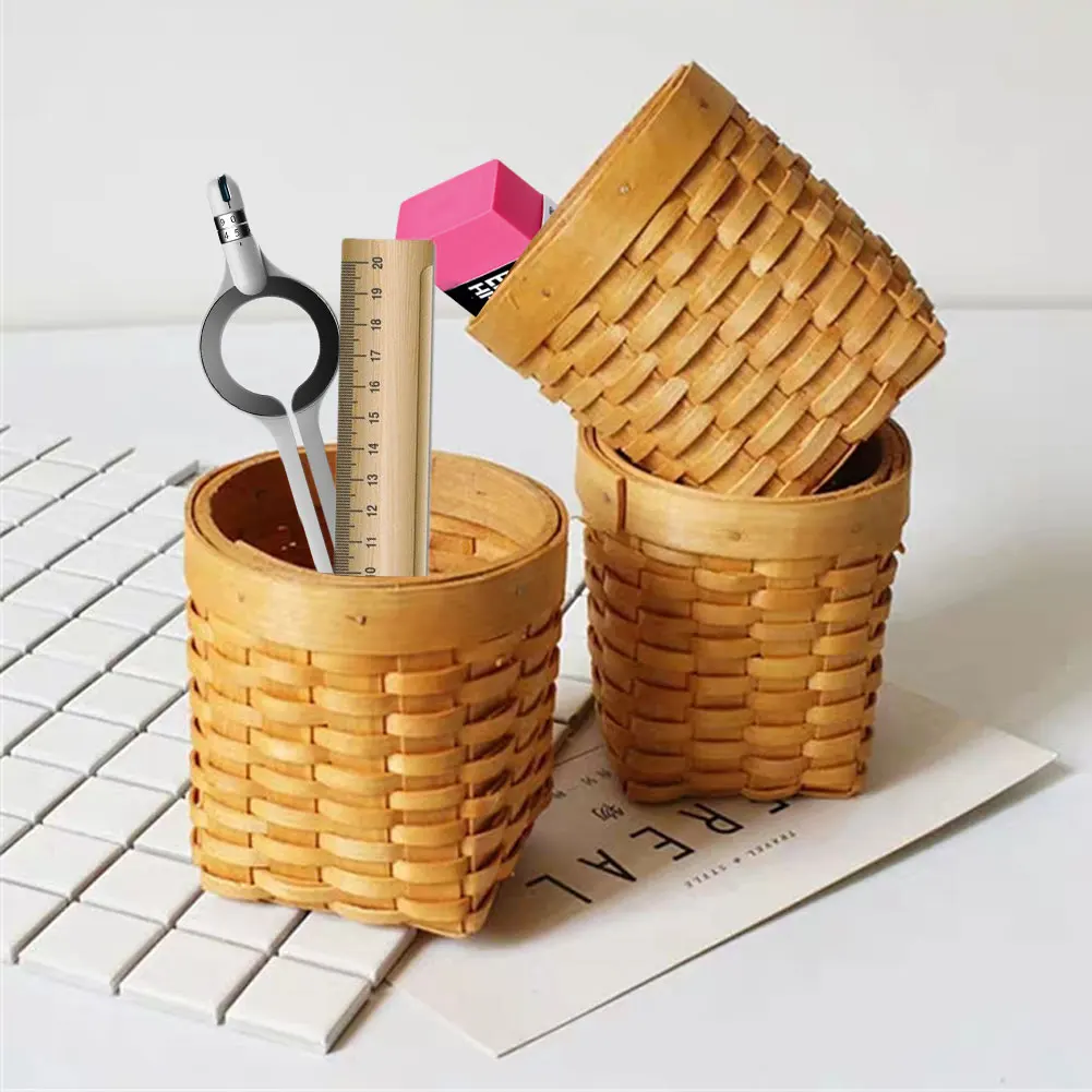Pen Organizer Hand-Woven Wood Pencil Storage Box Office Workers Desk Small Objects Holder Home Office School Stationery
Pen Organizer Hand-Woven Wood Pencil Storage Box Office Workers Desk Small Objects Holder Home Office School Stationery