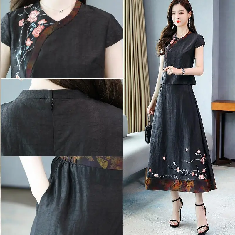 Retro Tang Style Two Piece Suit Long Skirt 2021 Summer New Slim Literature And Art Women's Big Size Dress Trend Vestido Vfemage
Retro Tang Style Two Piece Suit Long Skirt 2021 Summer New Slim Literature And Art Women's Big Size Dress Trend Vestido Vfemage