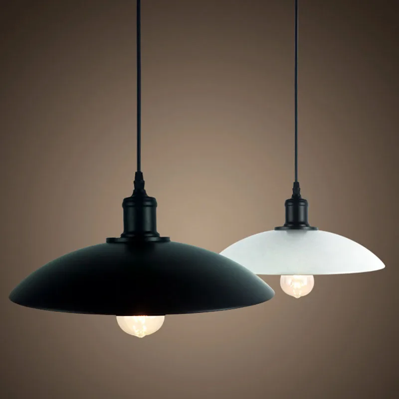 

Черно-белый винтажный Светильник E27 в стиле ретро индастриал Лофт Ресторан Бар Кафе креативный железный подвесной светильник освещение для...
