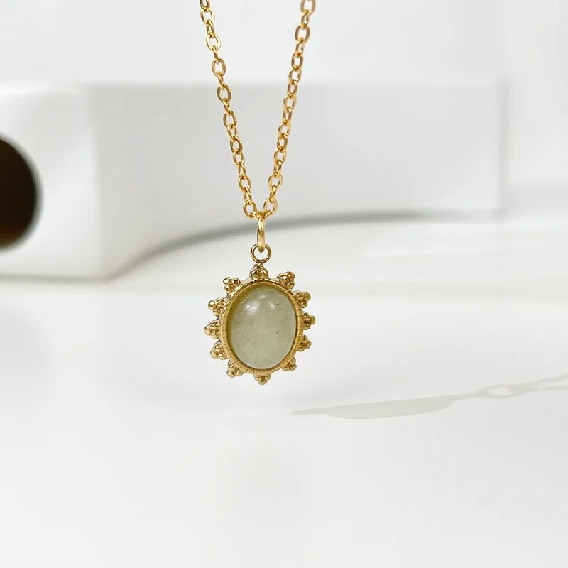 U-Magical Minimalist Oval Geometric Sun Pendant Necklace for Women INS Fashion Stainless Steel Gold Metallic Necklace Jewellery
U-Magical Minimalist Oval Geometric Sun Pendant Necklace for Women INS Fashion Stainless Steel Gold Metallic Necklace Jewellery