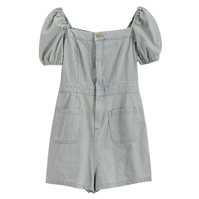 YOCALOR Vintage Denim Jumpsuit Square Collar Short Sleeve Slim Solid Color Bodysuit 2020 New Summer Fashion High Waist Playsuit
YOCALOR Vintage Denim Jumpsuit Square Collar Short Sleeve Slim Solid Color Bodysuit 2020 New Summer Fashion High Waist Playsuit