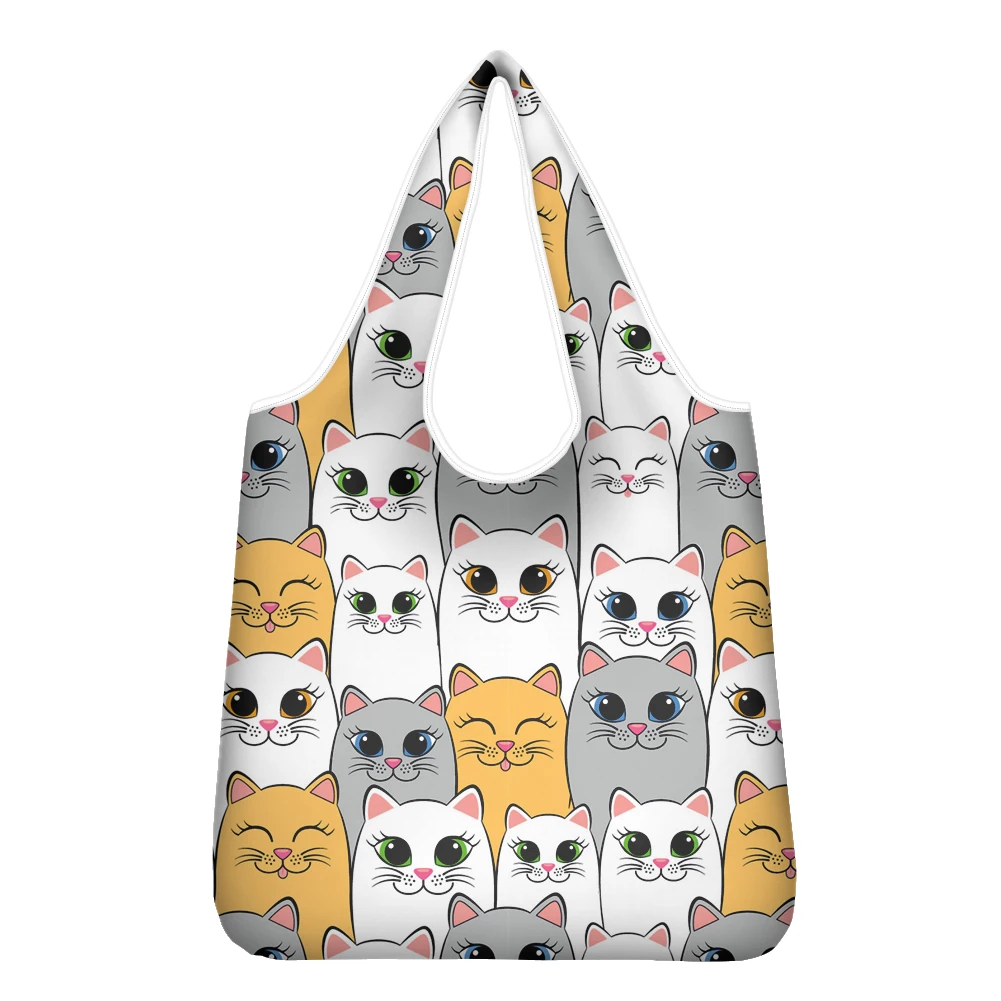 Eco Friendly Folding Pouch Lovely Cat Print Polyester Shopping Bag Foldable Vegetable Storage Tote Shoulder Handbags for Woman
Eco Friendly Folding Pouch Lovely Cat Print Polyester Shopping Bag Foldable Vegetable Storage Tote Shoulder Handbags for Woman