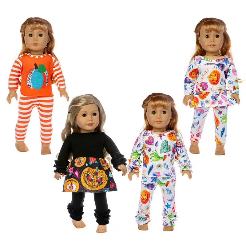 Scary Halloween Series Clothes Suit Contrast Color Pumpkin Pattern Clothing for 18 Inches America Girl Doll Accessories
Scary Halloween Series Clothes Suit Contrast Color Pumpkin Pattern Clothing for 18 Inches America Girl Doll Accessories