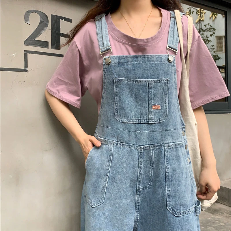 Women Rompers Solid Denim Suspenders Playsuits Fashion Students Spliced Wide Leg Loose Casual Streetwear Vintage Knee Length New
Women Rompers Solid Denim Suspenders Playsuits Fashion Students Spliced Wide Leg Loose Casual Streetwear Vintage Knee Length New