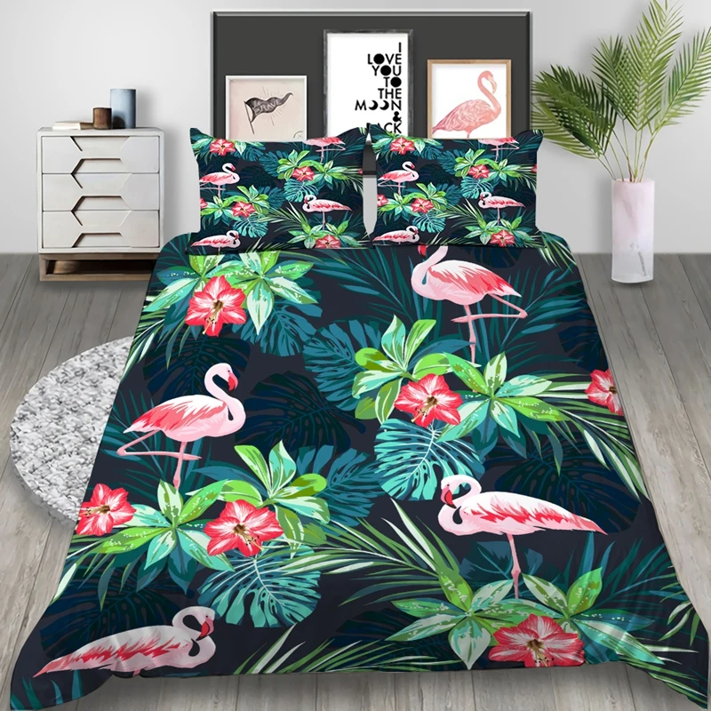 Tropical Plants Flamingo 3D Printed Bedding Set Duvet Covers Pillowcases Comforter Bedding Set Bedclothes Bed Linen 
Tropical Plants Flamingo 3D Printed Bedding Set Duvet Covers Pillowcases Comforter Bedding Set Bedclothes Bed Linen