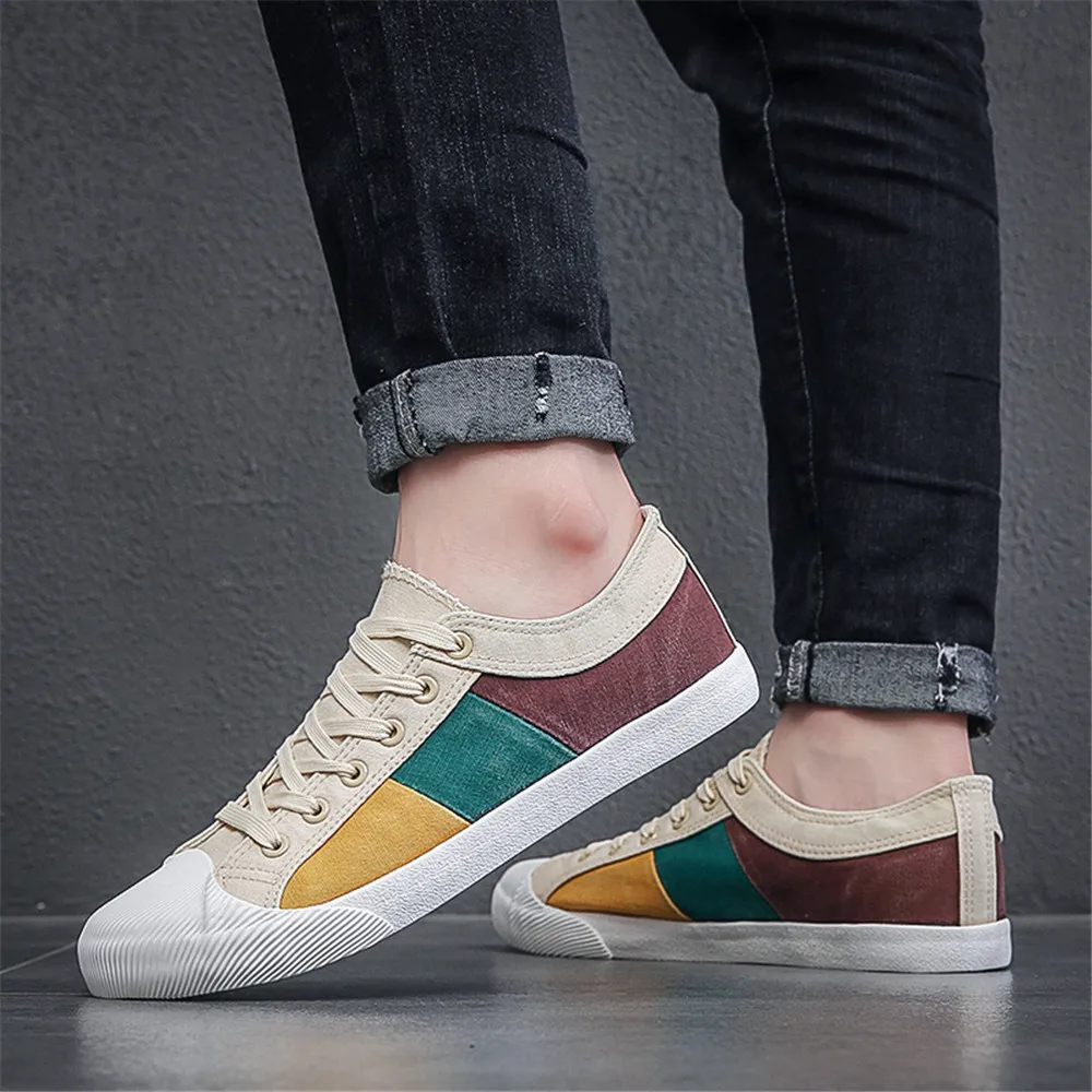 New Fashion Men Skateboard Shoes Breathable Male Low Canvas Shoes Mixed Color Zapatos Hombre Comfortable Men Flats Shoes Lace-Up
New Fashion Men Skateboard Shoes Breathable Male Low Canvas Shoes Mixed Color Zapatos Hombre Comfortable Men Flats Shoes Lace-Up