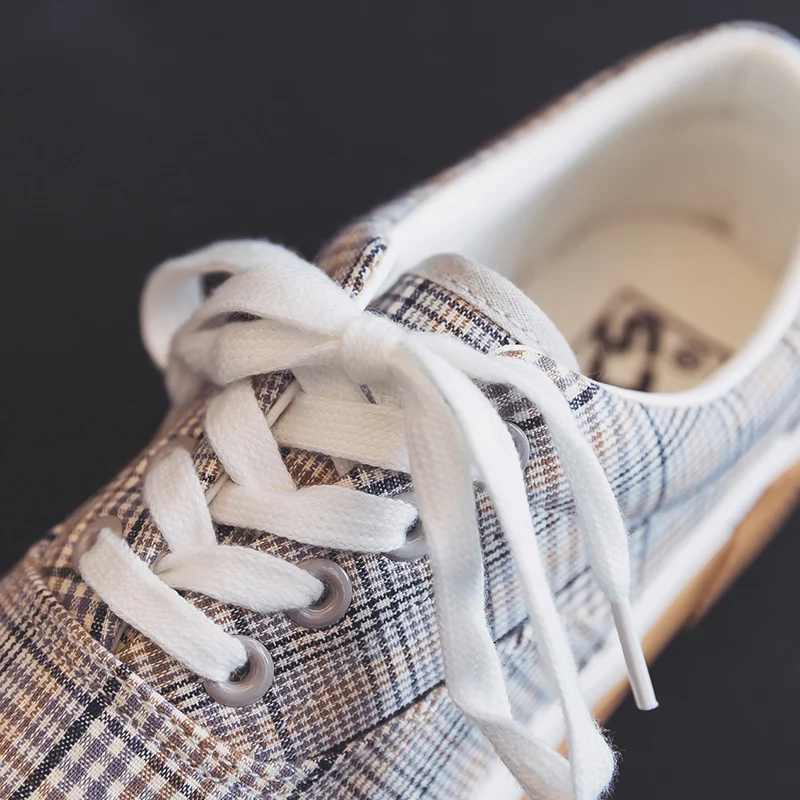 2021 Summer New Women's Plaid Canvas Shoes Girl Chic Sneakers Low Lace Up Cloth Gumshoes Female Autumn Spring Casual Flats
2021 Summer New Women's Plaid Canvas Shoes Girl Chic Sneakers Low Lace Up Cloth Gumshoes Female Autumn Spring Casual Flats