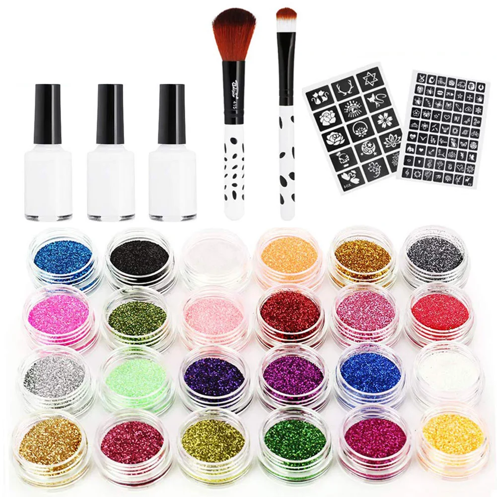 Colorful Waterproof Tattoo Pattern Painted Glitter Diamond Tattoo Glitter Set 24 Color Glitter 100 Tattoo Template For Kids Adul
Colorful Waterproof Tattoo Pattern Painted Glitter Diamond Tattoo Glitter Set 24 Color Glitter 100 Tattoo Template For Kids Adul