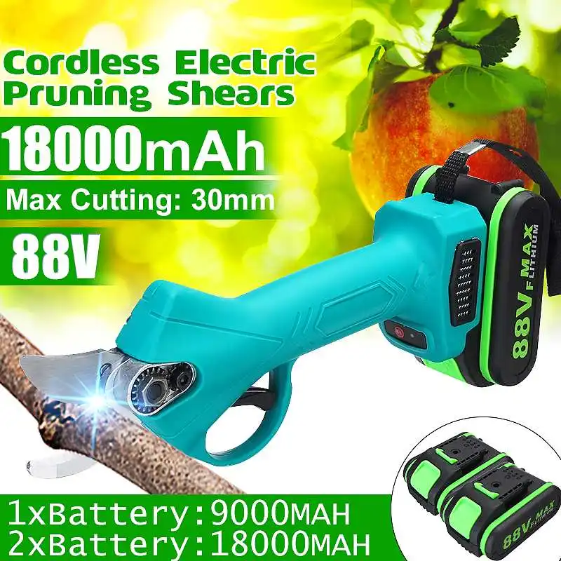 88V Cordless Pruner Lithium-ion Pruning Shear Efficient Fruit Tree Bonsai Pruning Electric Tree Branches Cutter With 2 Batteries
88V Cordless Pruner Lithium-ion Pruning Shear Efficient Fruit Tree Bonsai Pruning Electric Tree Branches Cutter With 2 Batteries