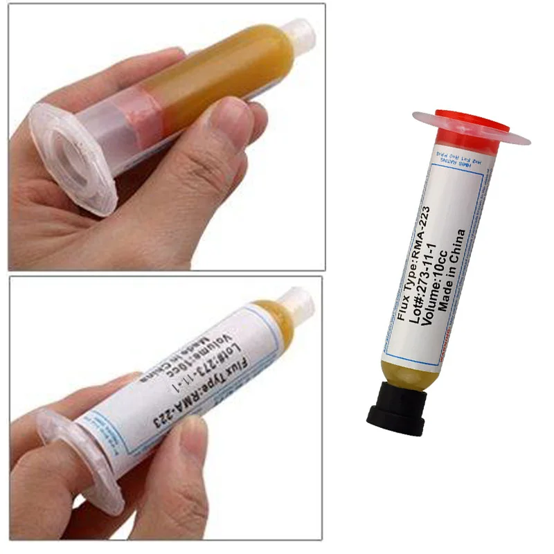 No-Clean Solder Soldering Paste Flux RMA-223 Welding Flux for Mobile Phone Soldering BGA SMD PGA PCB Repair Tool 10cc 2Pcs 
No-Clean Solder Soldering Paste Flux RMA-223 Welding Flux for Mobile Phone Soldering BGA SMD PGA PCB Repair Tool 10cc 2Pcs