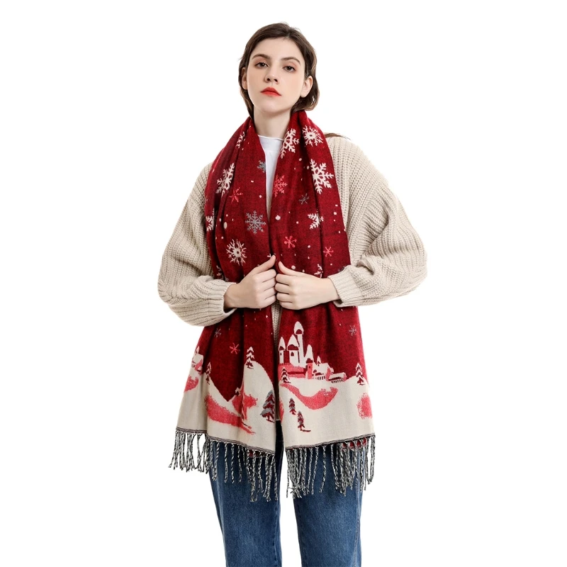 Christmas Scarf Casual Ladies Shawls And Wraps Snowflake Winter Warm Long Imitation Cashmere Scarf Shawl Long Scarf
Christmas Scarf Casual Ladies Shawls And Wraps Snowflake Winter Warm Long Imitation Cashmere Scarf Shawl Long Scarf