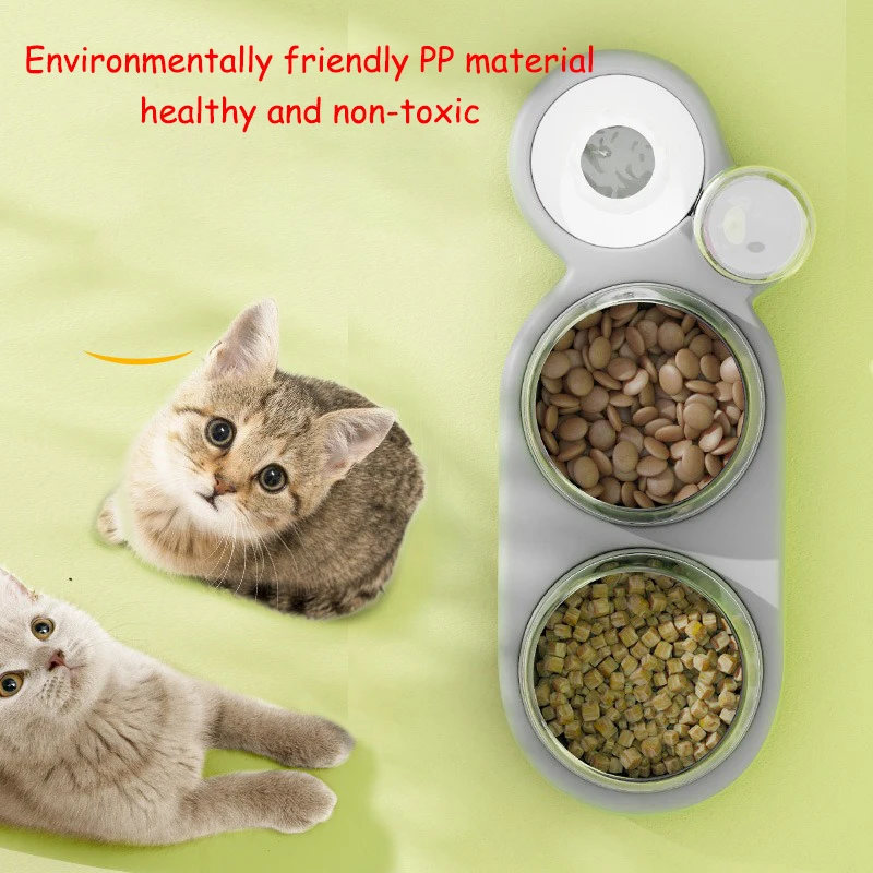 Pet Cat Bowl Automatic Feeder Dog Food Bowl Double Bowl With 500ml Water Fountain For Cats Drinking Raised Stand Dish Bowls
Pet Cat Bowl Automatic Feeder Dog Food Bowl Double Bowl With 500ml Water Fountain For Cats Drinking Raised Stand Dish Bowls