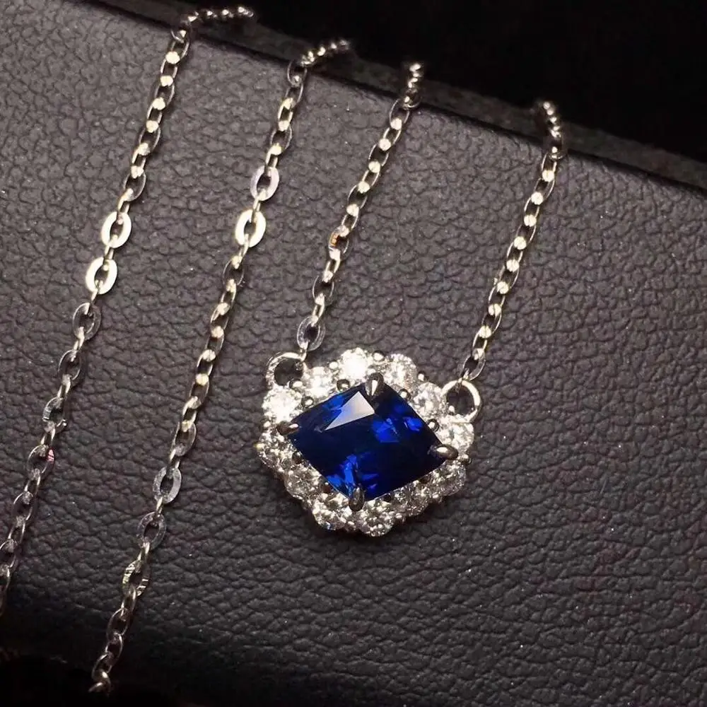 H706 Изящные Ювелирные изделия 18K Белое Золото AU750 натуральный Королевский синий