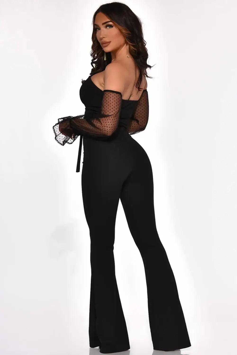 Women's Jumpsuits & Rompers Sexy lace up sleeve slash neck causal full length jumpers European and American style hot selling 
Women's Jumpsuits & Rompers Sexy lace up sleeve slash neck causal full length jumpers European and American style hot selling