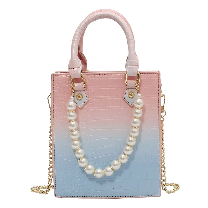 Crocodile pattern Pearl Tote bag 2021 Summer New Quality PU Leather Women's Designer Handbag Gradient Shoulder Messenger Bag
Crocodile pattern Pearl Tote bag 2021 Summer New Quality PU Leather Women's Designer Handbag Gradient Shoulder Messenger Bag