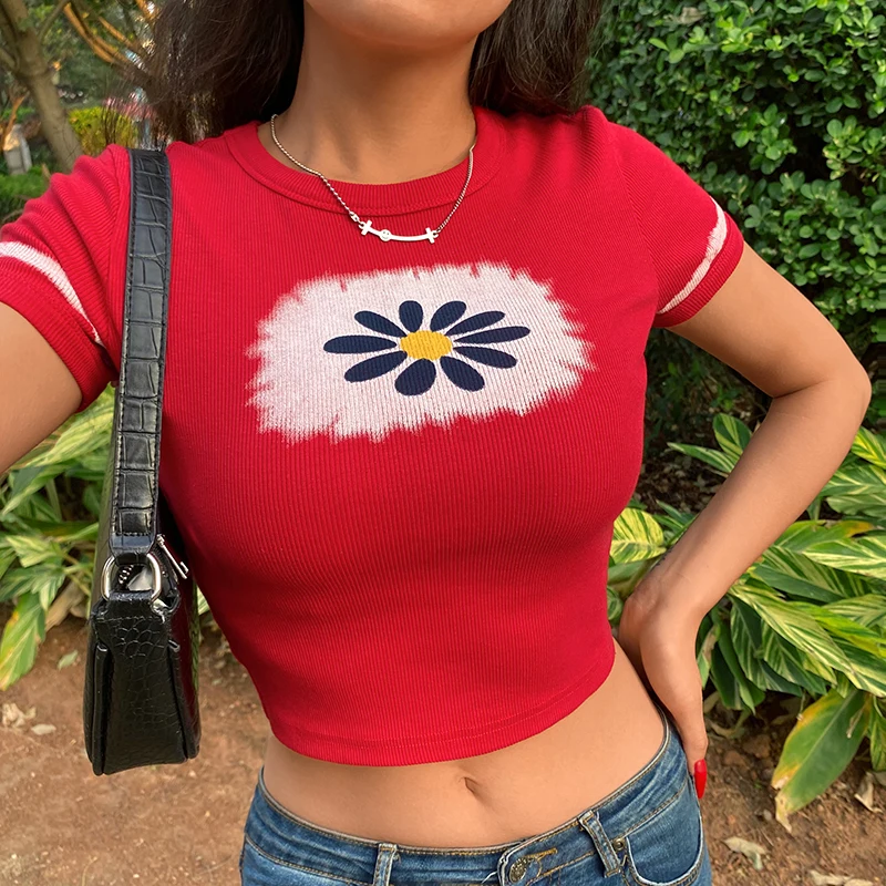 Tie Dye Ribbed Kawaii Print Red Y2K T-Shirts With Short Sleeve 2021 Fashion Women Harajuku Summer Crop Top For Girls Blue Tees
Tie Dye Ribbed Kawaii Print Red Y2K T-Shirts With Short Sleeve 2021 Fashion Women Harajuku Summer Crop Top For Girls Blue Tees