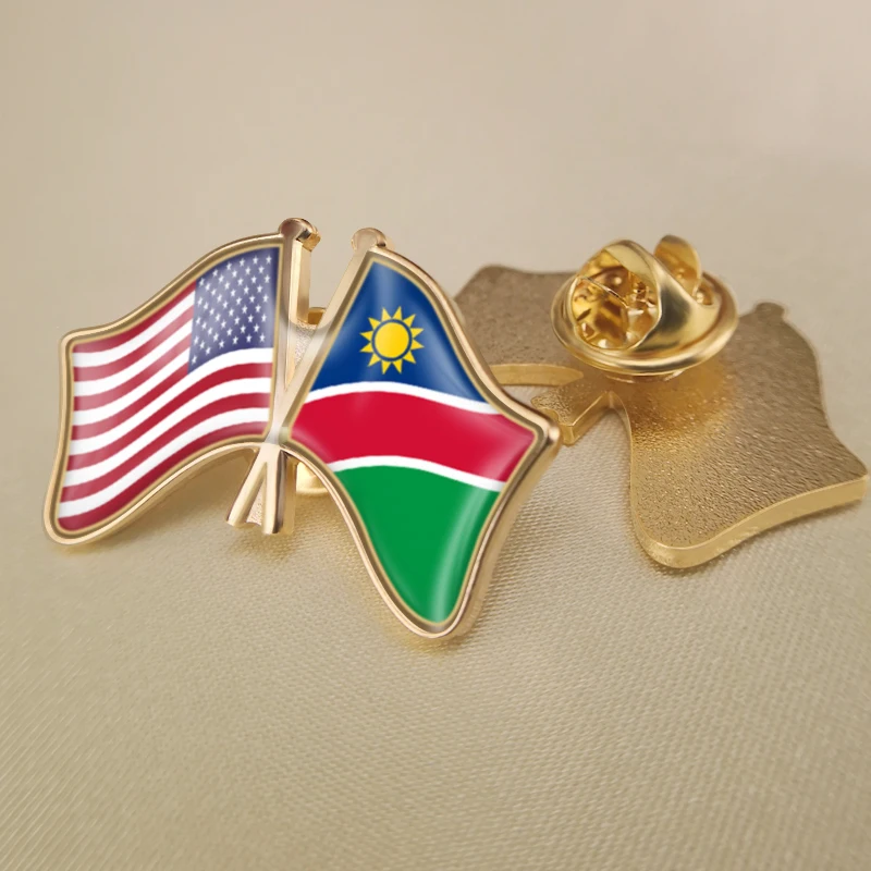 United States and Namibia Crossed Double Friendship Flags Lapel Pins Brooch Badges
United States and Namibia Crossed Double Friendship Flags Lapel Pins Brooch Badges