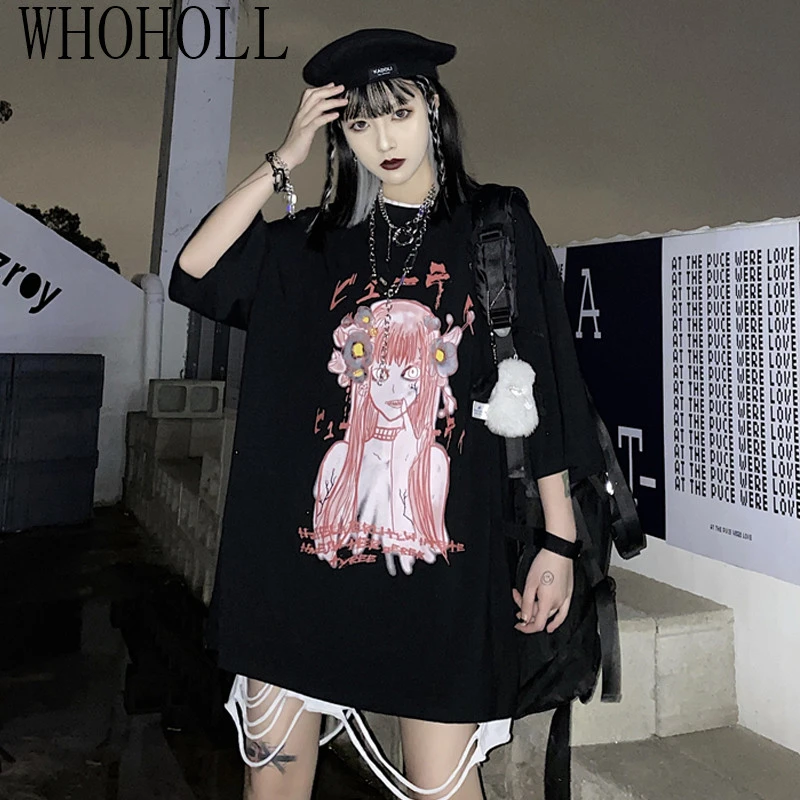 WHOHOLL 2020 Summer Harajuku Streetwear Dark Gothic Girl Print Loose Short-sleeved T-shirt Man Women Couples Gothic Clothing
WHOHOLL 2020 Summer Harajuku Streetwear Dark Gothic Girl Print Loose Short-sleeved T-shirt Man Women Couples Gothic Clothing