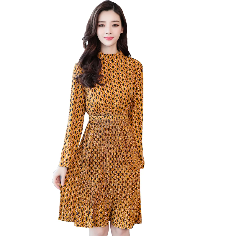 Women Pleated Midi Dress Fashion Yelllow Print Sexy Thin Chiffon Boho Vacation Tropical Party Elegant Runway Dresses Vestidos
Women Pleated Midi Dress Fashion Yelllow Print Sexy Thin Chiffon Boho Vacation Tropical Party Elegant Runway Dresses Vestidos