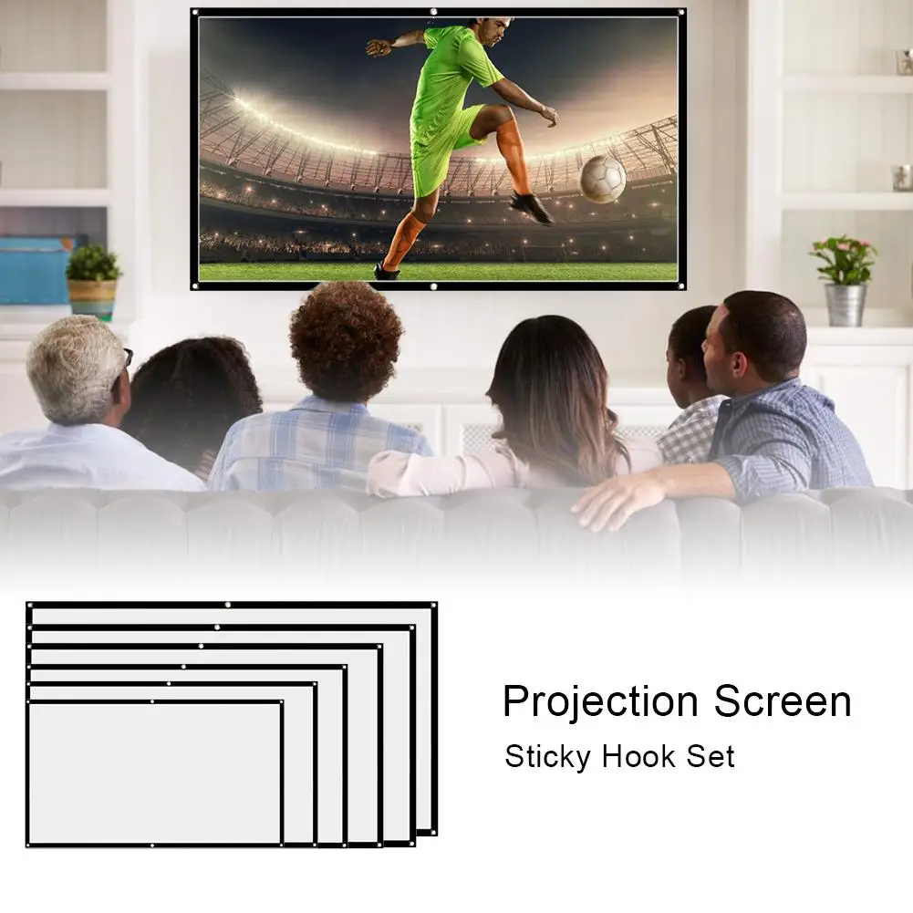 

NEW 16:9 High Brightness Reflective Projector Screen 60 72 84 100 120 150 Inch Home Simple Curtain Anti-Light Projection Screens