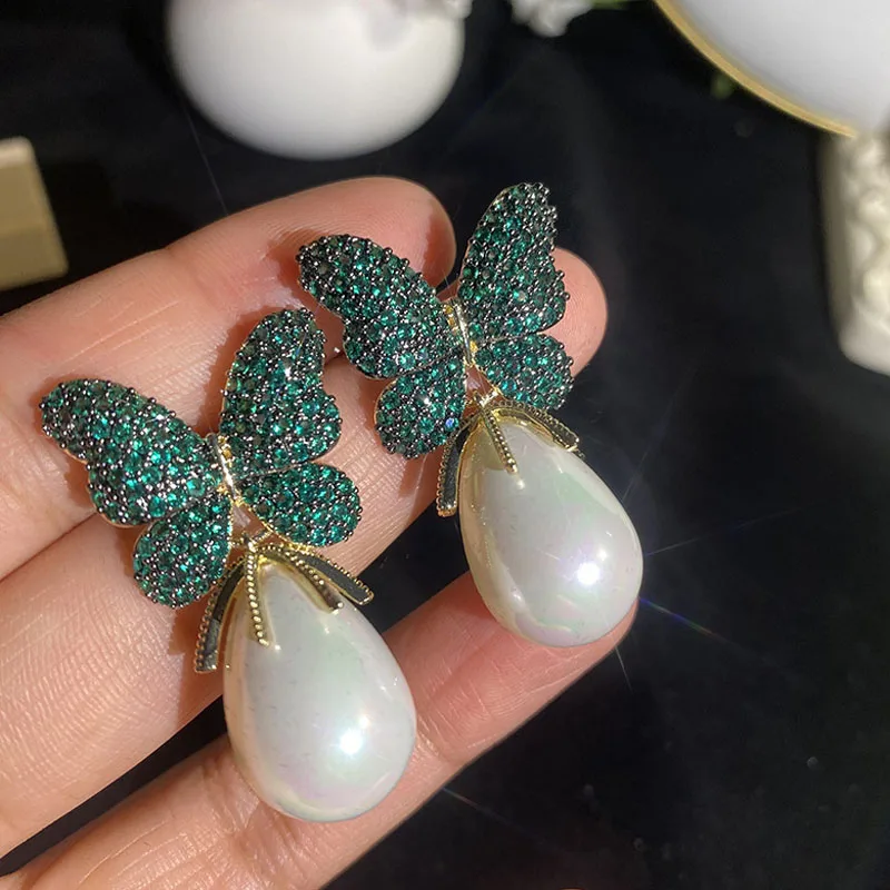 Luxury Water Droplets Pearl Style Drop Earrings 3A Green Purple Red Cubic Zirconia Butterfly Sterling Silver Earrings For Women
Luxury Water Droplets Pearl Style Drop Earrings 3A Green Purple Red Cubic Zirconia Butterfly Sterling Silver Earrings For Women