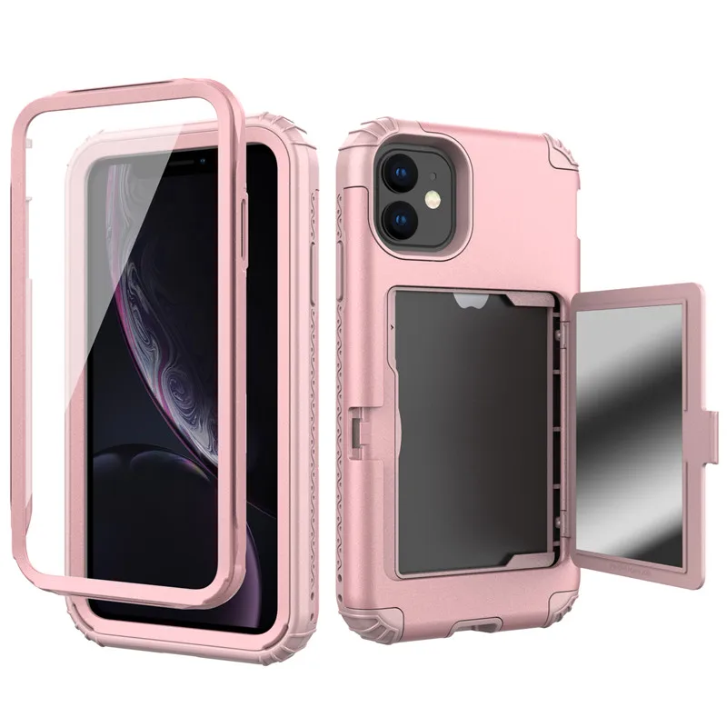 iPhone 11Promax 6 8 7 Plus x xr xsmax Front&Back Full Body Protection Case Cosmetic Mirror Card Slot PU Silicon Mobile Phone Bag
iPhone 11Promax 6 8 7 Plus x xr xsmax Front&Back Full Body Protection Case Cosmetic Mirror Card Slot PU Silicon Mobile Phone Bag